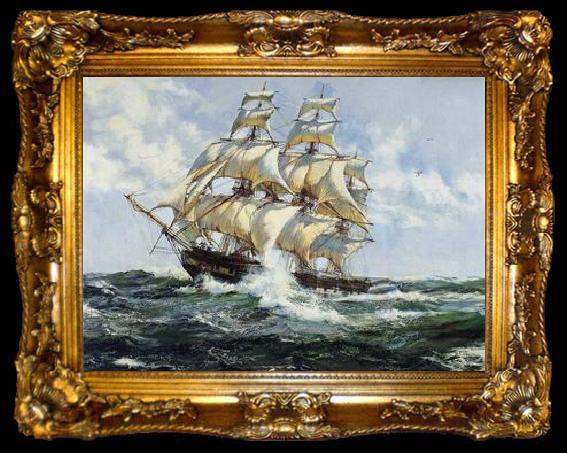 framed  unknow artist Seascape, boats, ships and warships.79, ta009-2